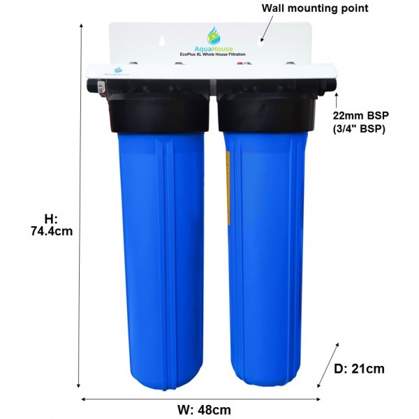 EcoPlus XL Whole House Water Filter with scale prevention, effective