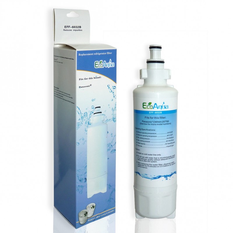EcoAqua EFF-6032B Frige Water Filter Replacement for Panasonic CNRAH-257760,CNRBH-125950