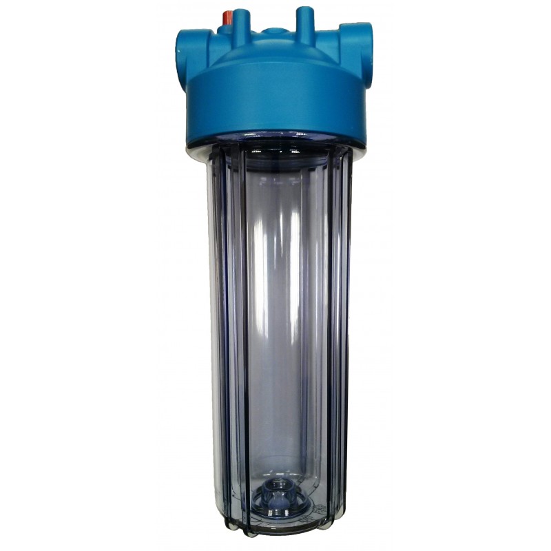 10" Water Filter Housing with 3/4" Ports, Clear filter housing