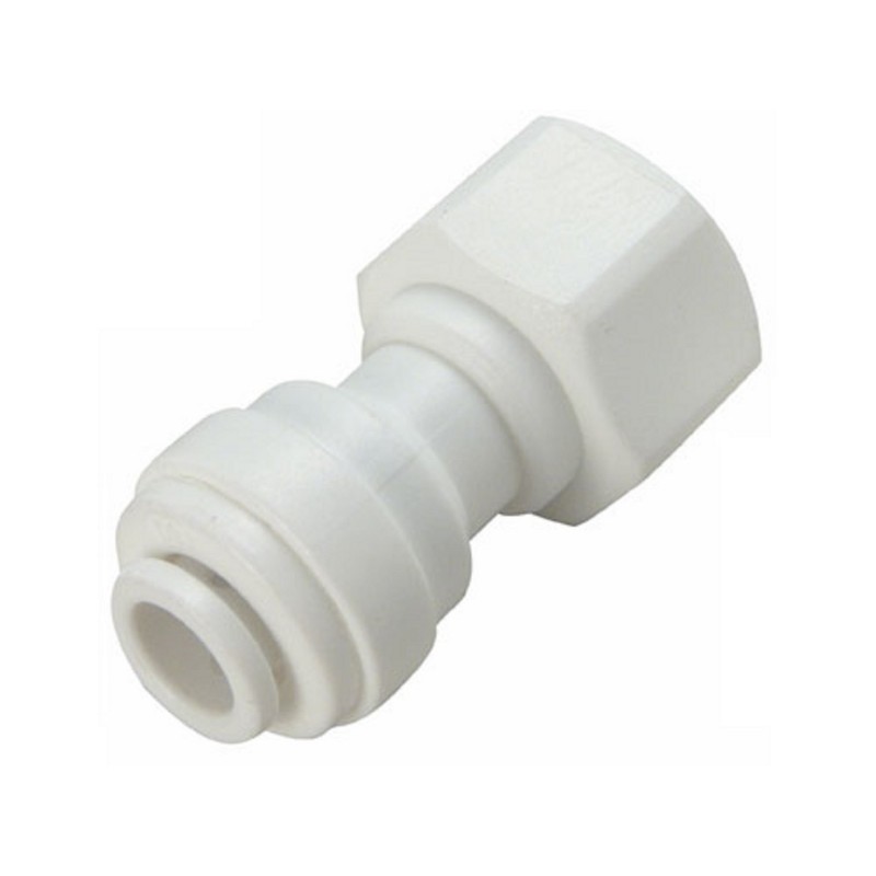 Small white plastic tap with/without tube; also push-fit M12 thr nozzle adaptor 